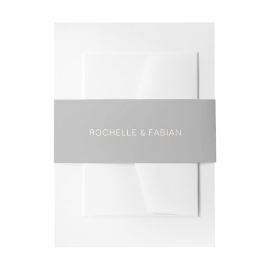 Bandeau De Faire-part Simple Élégant Mariage Gris (Devant example)