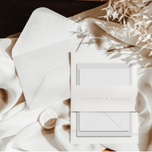 Bandeau De Faire-part Simple Élégant minimaliste ivoire Mariage