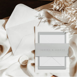 Bandeau De Faire-part Simple Élégant Minimaliste Mariage Bleu Poussiéreu