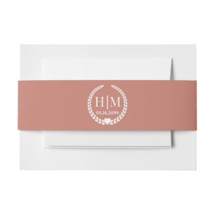 Bandeau De Faire-part Simple Élégant Monogramme de la Mariée et du Marié