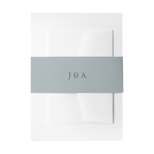 Bandeau De Faire-part Simple Élégant Monogramme Dusty Blue (Devant example)