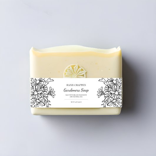 Bandeau De Faire-part Simple Étiquette à savon noir et blanc