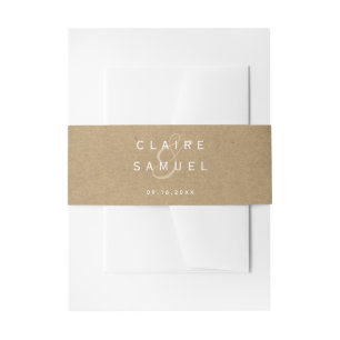 Bandeau De Faire-part Simple Faux Rustique Mariage Kraft