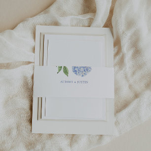 Bandeau De Faire-part Simple Fleur de Hortensia Bleu Mariage