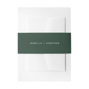 Bandeau De Faire-part Simple Forest Green et White Mariage