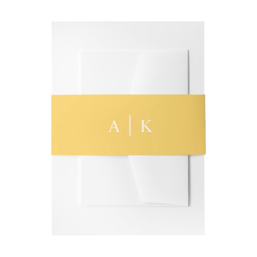 Bandeau De Faire-part Simple invitation monogramme jaune clair (Devant example)