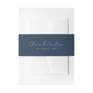 Bandeau De Faire-part Simple mariage écriture manuscrite bleu marine