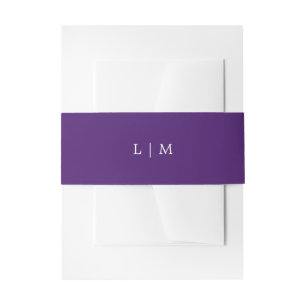 Bandeau De Faire-part Simple Mariage Élégant Monogramme Violet