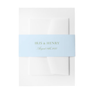 Bandeau De Faire-part Simple Mariage Minimaliste Sage & Bleu