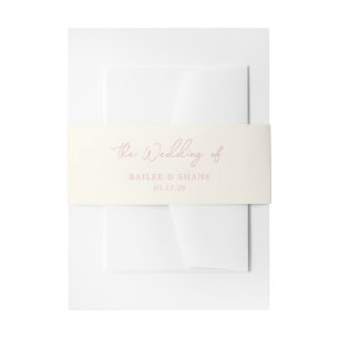 Bandeau De Faire-part Simple Mariage Moderne Rose