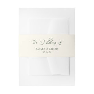 Bandeau De Faire-part Simple mariage moderne vert olive