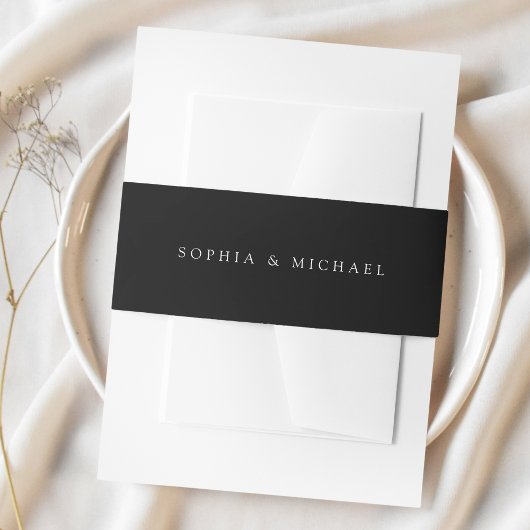 Bandeau De Faire-part Simple Mariage Noir
