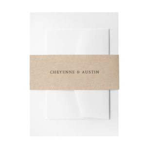 Bandeau De Faire-part Simple Mariage Rustique Brun
