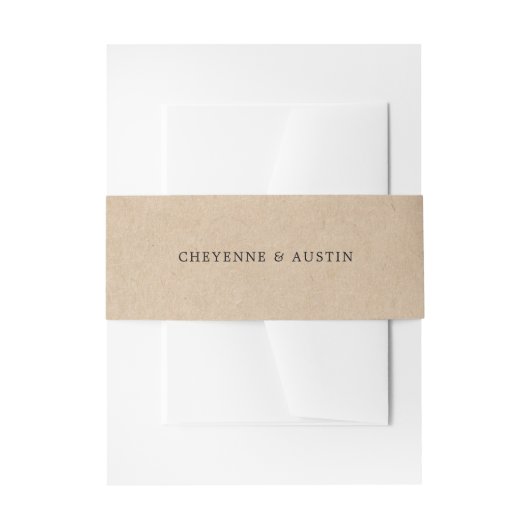 Bandeau De Faire-part Simple Mariage Rustique Brun (Devant example)