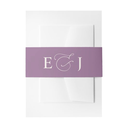 Bandeau De Faire-part Simple Mariage Uni Violet Uni (Devant example)