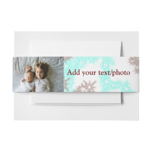 Bandeau De Faire-part simple minimal ADD YOUR PHOTO TEXT blue glitter Th
