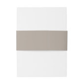 Bandeau De Faire-part Simple Minimalist Taupe Linen Brown Monogram  (Dos Example)