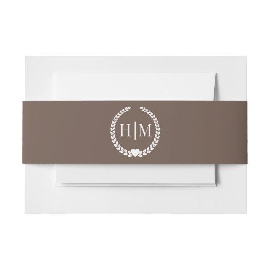 Bandeau De Faire-part Simple Minimalist Warm Mocha Brown Monogram (Devant Example)