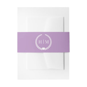 Bandeau De Faire-part Simple minimaliste Lavande violet Monogramme