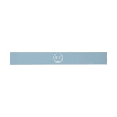 Bandeau De Faire-part Simple Monogramme Bleu de Ciel d'Hiver (Plat)