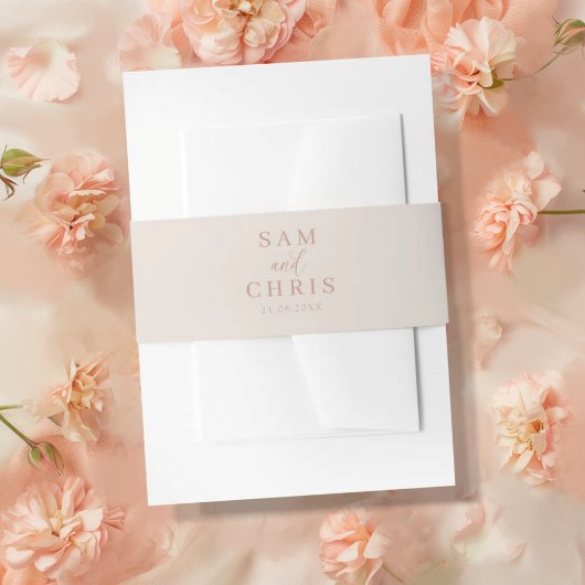 Bandeau De Faire-part Simple Monogramme de Mariage en Or Rose