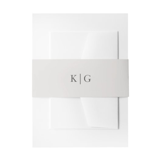 Bandeau De Faire-part Simple Monogramme de mariage gris clair (Devant example)