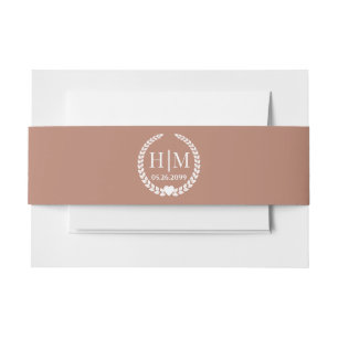 Bandeau De Faire-part Simple Monogramme Élégant de la Mariée et du Marié