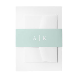 Bandeau De Faire-part Simple monogramme menthe vert invitation bande ven