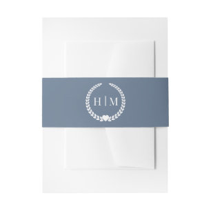 Bandeau De Faire-part Simple Monogramme Minimaliste Bleu Ardoise