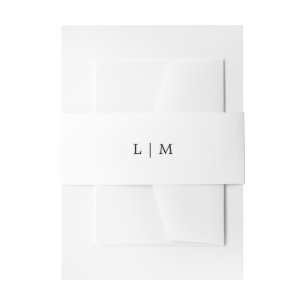 Bandeau De Faire-part Simple Monogramme Noir et Blanc Élégant de Mariage