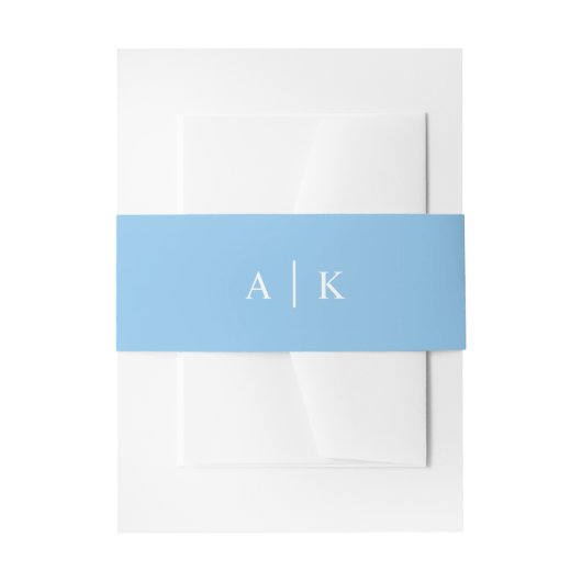 Bandeau De Faire-part Simple Monogramme Sky Blue Invitation (Devant example)