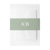 Bandeau De Faire-part Simple Monogramme Vert Feuille Clair Mariage (Devant example)