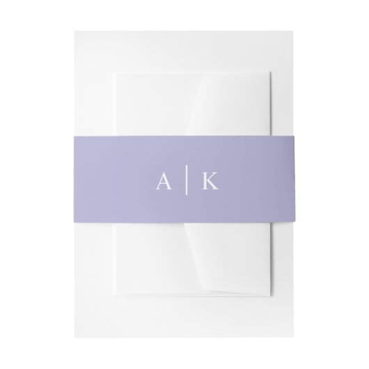Bandeau De Faire-part Simple monogramme violet invitation bande ventre (Devant example)