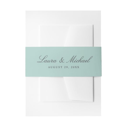 Bandeau De Faire-part Simple Pale Teal Personalized Wedding (Devant example)