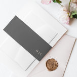 Bandeau De Faire-part Simple Plain Texte moderne Mariage de crème au cha<br><div class="desc">Simple Plaque Texte Moderne Charcoal Cream Faire-part de mariage Bande de ventre</div>
