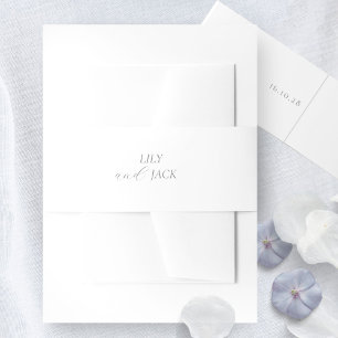 Bandeau De Faire-part Simple propre chic blanc Mariage Hydrangea