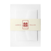 Bandeau De Faire-part Simple Rectangle double bonheur Mariage chinois (Devant example)
