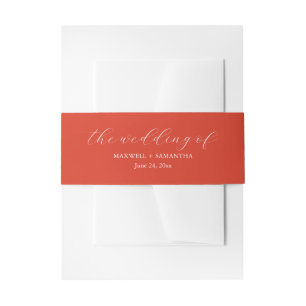 Bandeau De Faire-part Simple Red Faire-part de mariage Belly Band