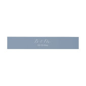 Bandeau De Faire-part Simple romantique Script Dusty Mariage bleu (Plat)