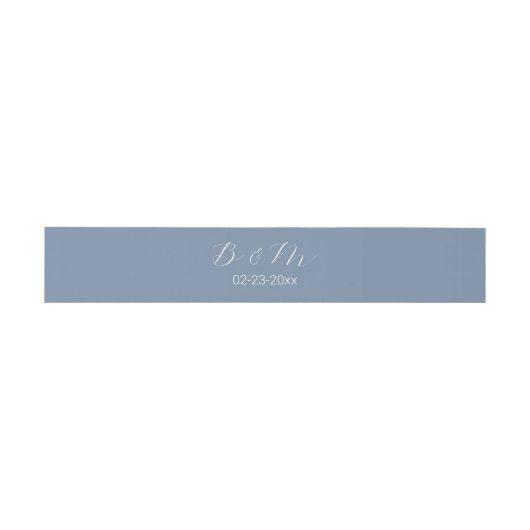 Bandeau De Faire-part Simple romantique Script Dusty Mariage bleu (Plat)