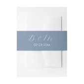Bandeau De Faire-part Simple romantique Script Dusty Mariage bleu (Devant example)