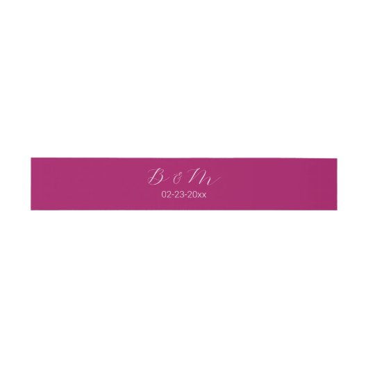 Bandeau De Faire-part Simple Romantique Script Magenta Mariage (Plat)