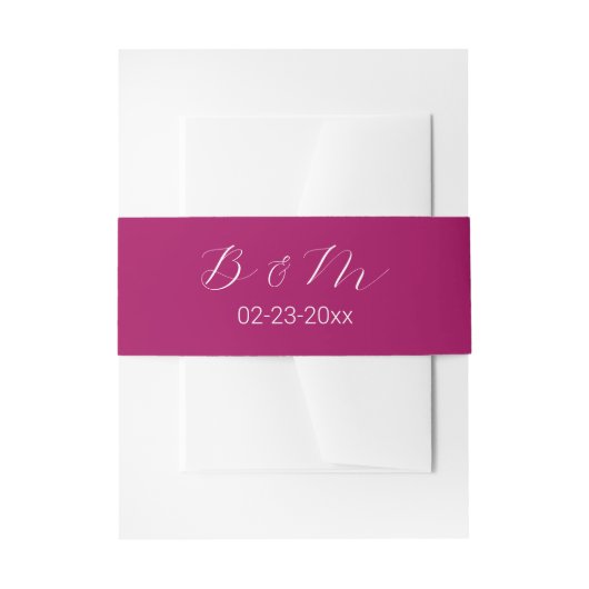 Bandeau De Faire-part Simple Romantique Script Magenta Mariage (Devant example)