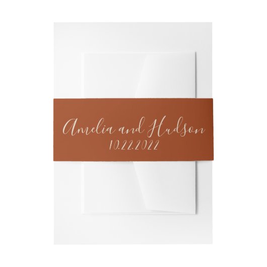 Bandeau De Faire-part Simple Rust Invitation Bande de ventre (Devant example)