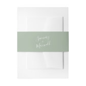 Bandeau De Faire-part Simple Sage Green Invitation Belly Band (Devant example)