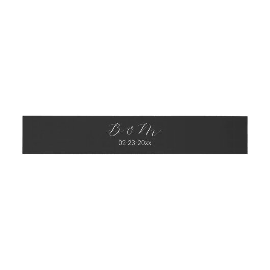 Bandeau De Faire-part Simple Script Romantique Noir (Plat)