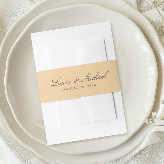 Bandeau De Faire-part Simple Yellow Personalized Wedding