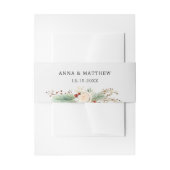 Bandeau De Faire-part Simplement Élégant Noël Floral (Devant example)