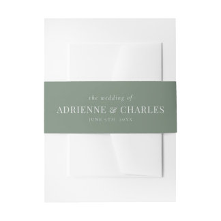Bandeau De Faire-part Simplicité Florale 1 Mariage Moderne Vert