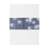 Bandeau De Faire-part Snowflakes grange bois hiver merland monogramme (Dos Example)